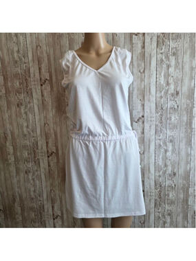 HOUNT White V-Neck Cover up Beach Dress S